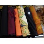 Six rolls of unused Japanese kimono silk of various pattern and length