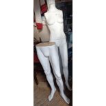 A fibreglass shop display mannequin - sold with a pair of mannequin legs