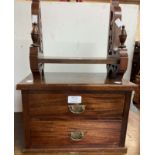 An Edwardian walnut bracket shelf - from a sideboard - sold with a small two drawer unit - from a