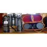 A pair of Wallace Heaton Harmony 10X50 binoculars - sold with another cased pair