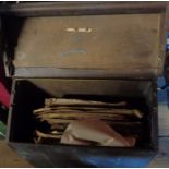 A record case containing a selection of 78rpm records including jazz, dance band, etc.