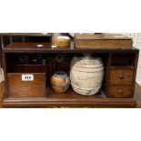 An Edwardian mahogany desk top smokers' compendium with lift-top, drawers and compartment - sold