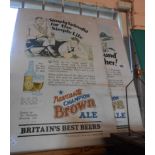 A pair of reproduction printed tin Newcastle Brown Ale advertising signs