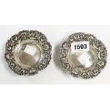 A pair of English silver bon bon dishes - Birmingham 1902 - some wear