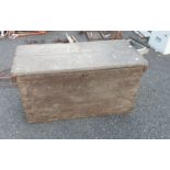 A 1.3m stained pine transit trunk - a/f