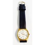 An Omega Deville gentleman's goldtone cased wristwatch, on replacement leather strap - no box or
