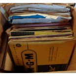 A box containing a quantity of 78rpm records including Victor Borge, Jimmy Shand, etc.