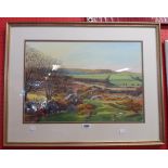G. Stone: a gilt framed acrylic depicting extensive rural landscape - signed