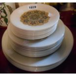 A quantity of vintage Royal Doulton Segovia pattern plates comprising six dinner plates, eight