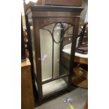 A 66cm early 20th Century inlaid mahogany display cabinet with later perspex shelves enclosed by a