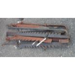 Four antique iron ratchet pot jacks