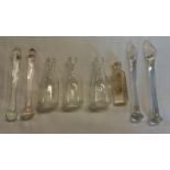 A small quantity of glassware including miniature milk bottles, Victorian sugar crushers, etc.