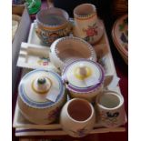 A selection of Poole Pottery items including hors d'oeuvreS dish, vases, etc.