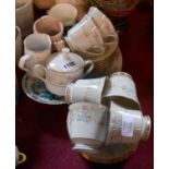 A vintage Noritake porcelain part tea service in the Delevan pattern comprising six trios, milk