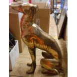 A large cast brass greyhound figurine
