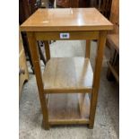 A vintage stained wood three tier occasional table - sold with a two tier similar and a small