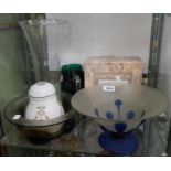 A selection of glassware including Whitefriars bowl, Dartington Crystal Athena bowl, etc.