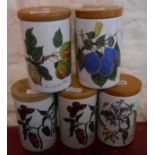 Three Portmeirion Botanic Garden storage jars - sold with two Pomona similar