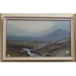 Fredericks: a painted framed watercolour, depicting an extensive Dartmoor landscape - signed