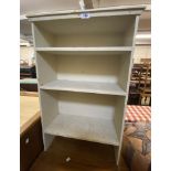 A 56cm painted wood three shelf open bookcase