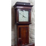 A late 18th Century oak longcase clock, the 28cm square painted dial marked for H. Richard of Exeter