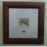 †James Stewart: a stained wood framed miniature watercolour, depicting an old sea dog figure holding
