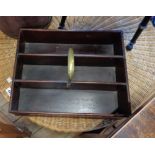 An antique mahogany house maid's tray with brass handle