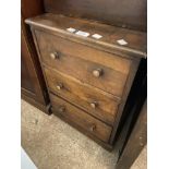 A 42cm Victorian rosewood chest of three long drawers, set on plinth base - Canterbury