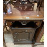 A 47cm Victorian stained walnut bedside cabinet - a/f