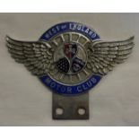 A vintage enamel and chrome plated West Of England Motor Club car badge
