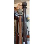 Two large vintage wooden curtain poles