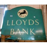 A vintage enamel Lloyds bank advertising sign