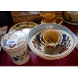 A quantity of TG Green Oakville pattern items including storage jar, plates, etc. - sold with TG