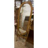 A modern stained wood framed cheval mirror - mismatched bolts