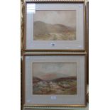 Edwin Charles Pascoe Holman: a pair of gilt framed watercolours, one depicting a view near