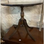 A reproduction mahogany tilt-top pedestal table - sold with an older similar a/f