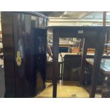 A 49cm late 18th Century mahogany wall mounted bow front display cabinet with American brass