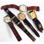 Five assorted gentlemen's large dial wristwatches