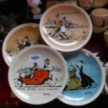 A set of four Norman Rockwell 'On Tour' collectors' plates - sold with another similar