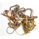 Various silver and gilt metal bracelets and necklaces