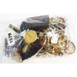 A bag containing jewellery, costume jewellery and other collectables