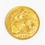 A 1907 gold Sovereign