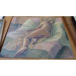 E.B. Rodmell: an unframed oil on board nude female study - signed and dated '78 with artist's