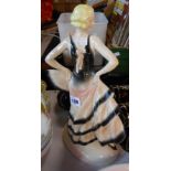 An Art Deco pottery figurine, in the Katzhutte style depicting a dancing lady