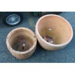 Two terracotta pots