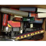 A quantity of 00 gauge model railway accessories and power controllers including Hornby, etc.