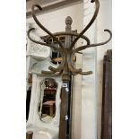 A vintage freestanding bentwood hat and coat stand - split to bottom hoop