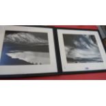 Ansel Adams: two framed monotype prints of Yosemite National Park - titled verso