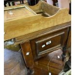 A Victorian mahogany box commode a/f - sold with a small pine wall cabinet