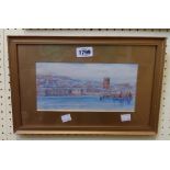 W. Sands: a gilt framed and slipped watercolour depicting a view of St. Ives - signed
